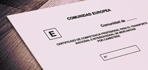 Exemplu de certificat de competență profesională pentru transporturi Spania